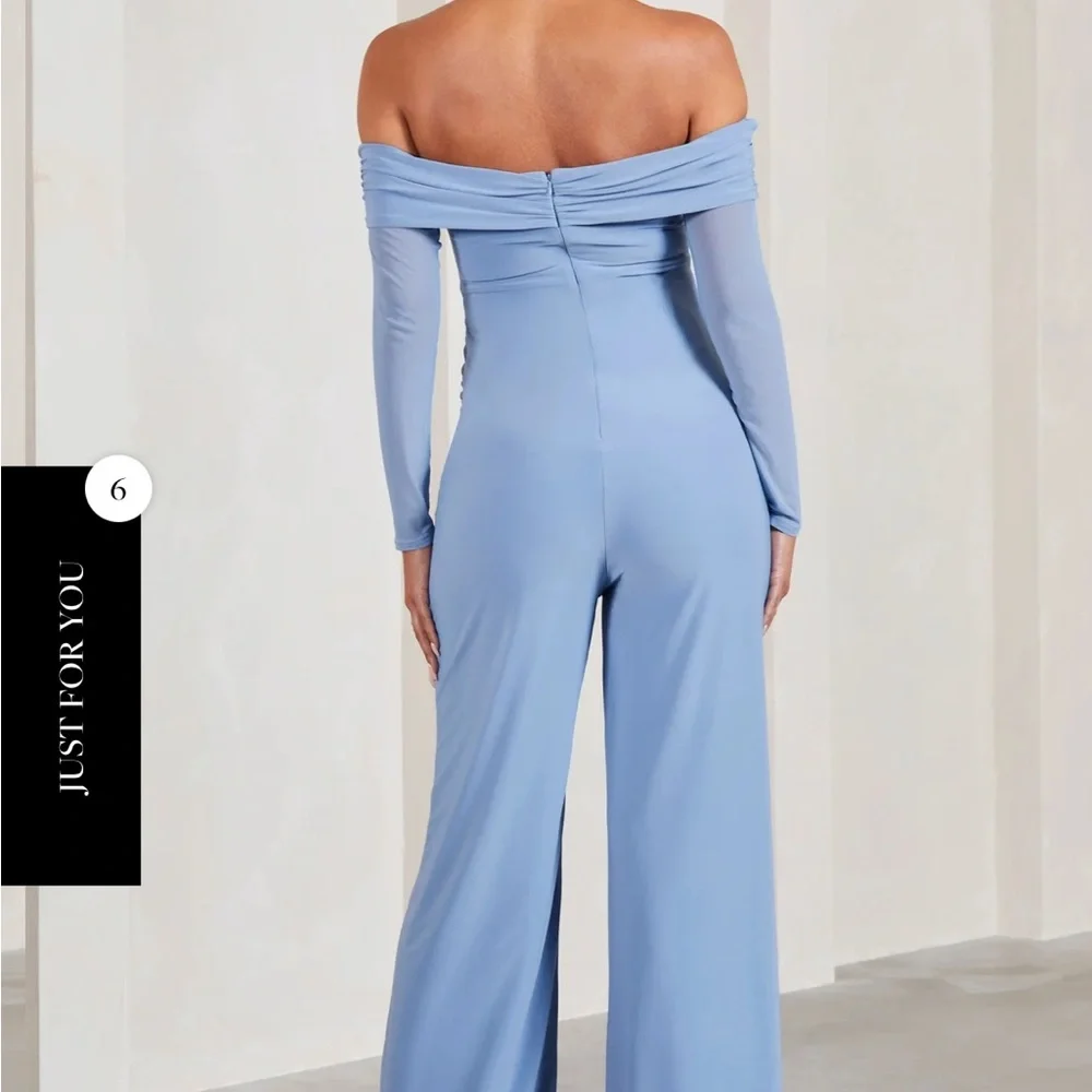Blue Maternity Jumpsuit - Picture 3 of 6